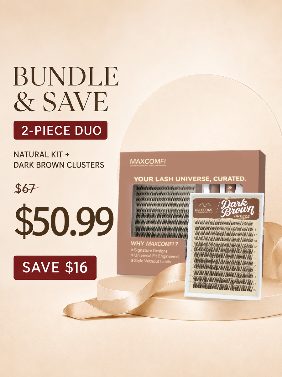 Maxcomfi Natural &amp; Dark Brown Cluster Lash Bundle