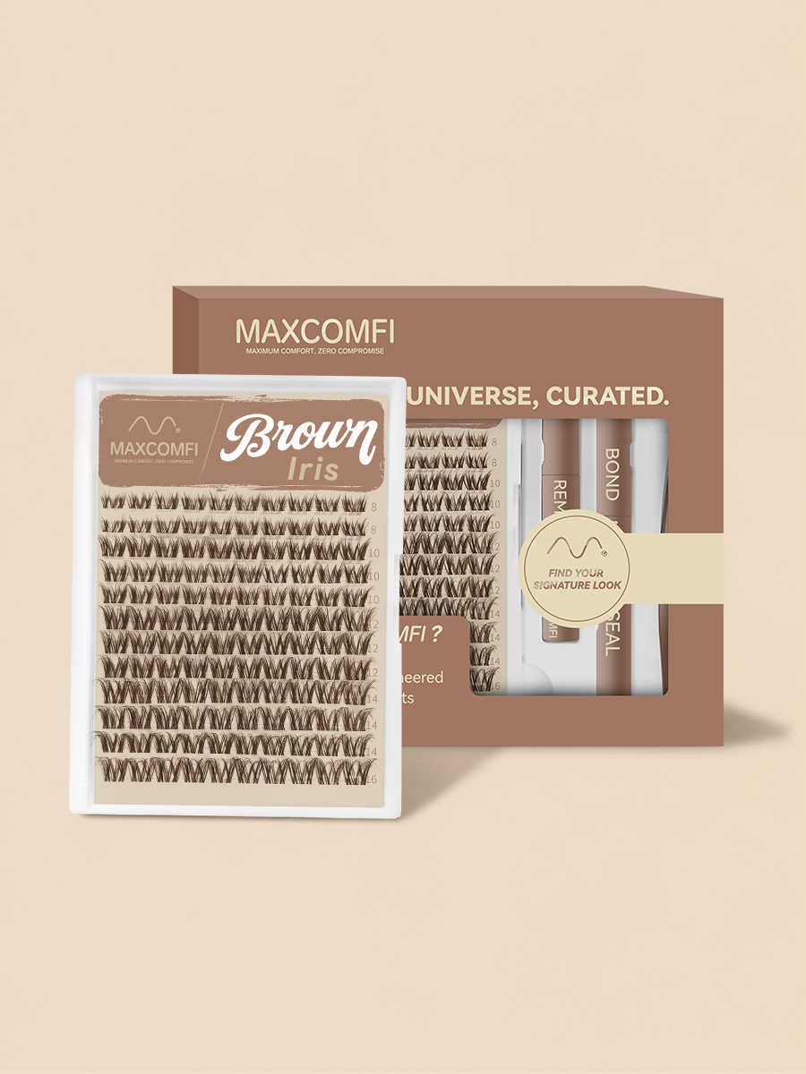 MAXCOMFI Iris Dark Brown Bunny Eye Aesthetics Lash Cluster Kit