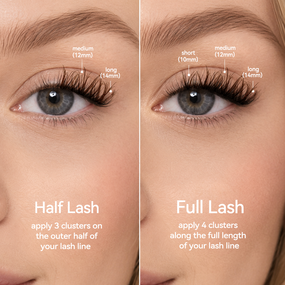 MAXCOMFI 3D Breeze Dark Brown Natural Wispy Spider Lash Cluster Kit