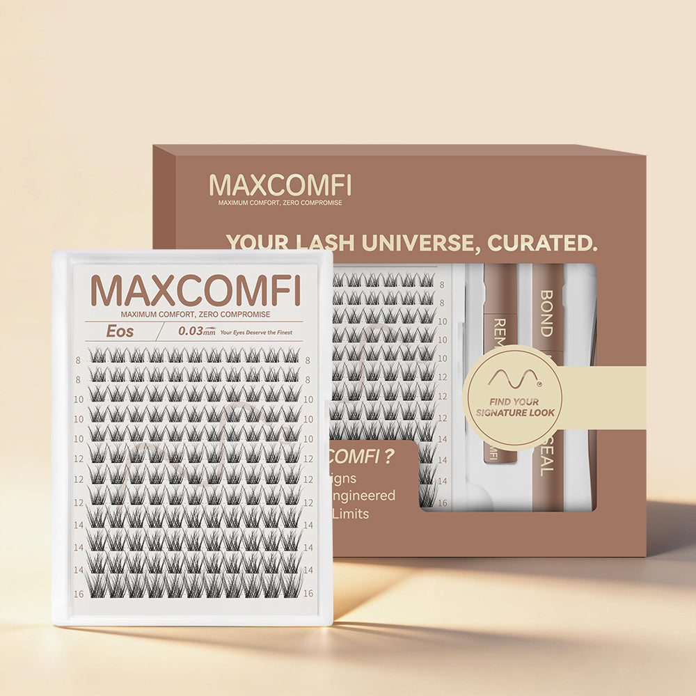 MAXCOMFI Eos | ZEROFEEL™ Natural Seamless Cluster Lash Kit