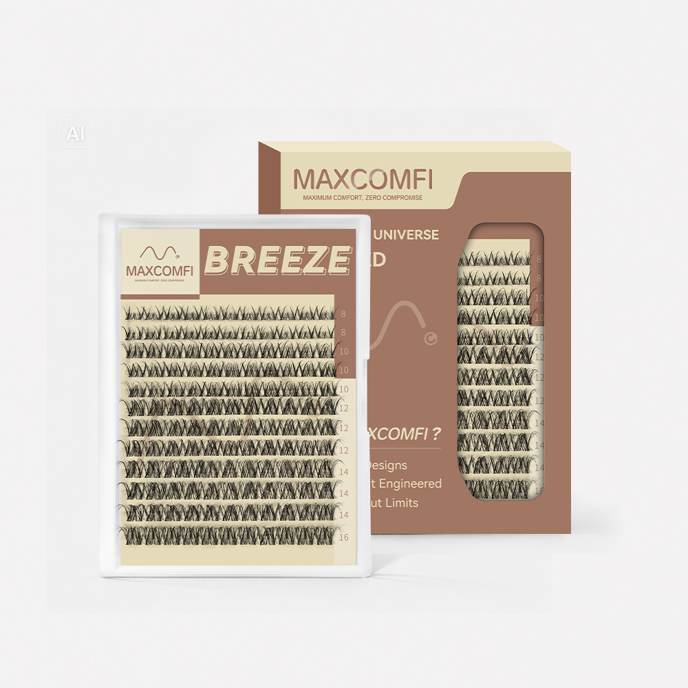 MAXCOMFI Breeze Natural Wispy Spider Lash Cluster