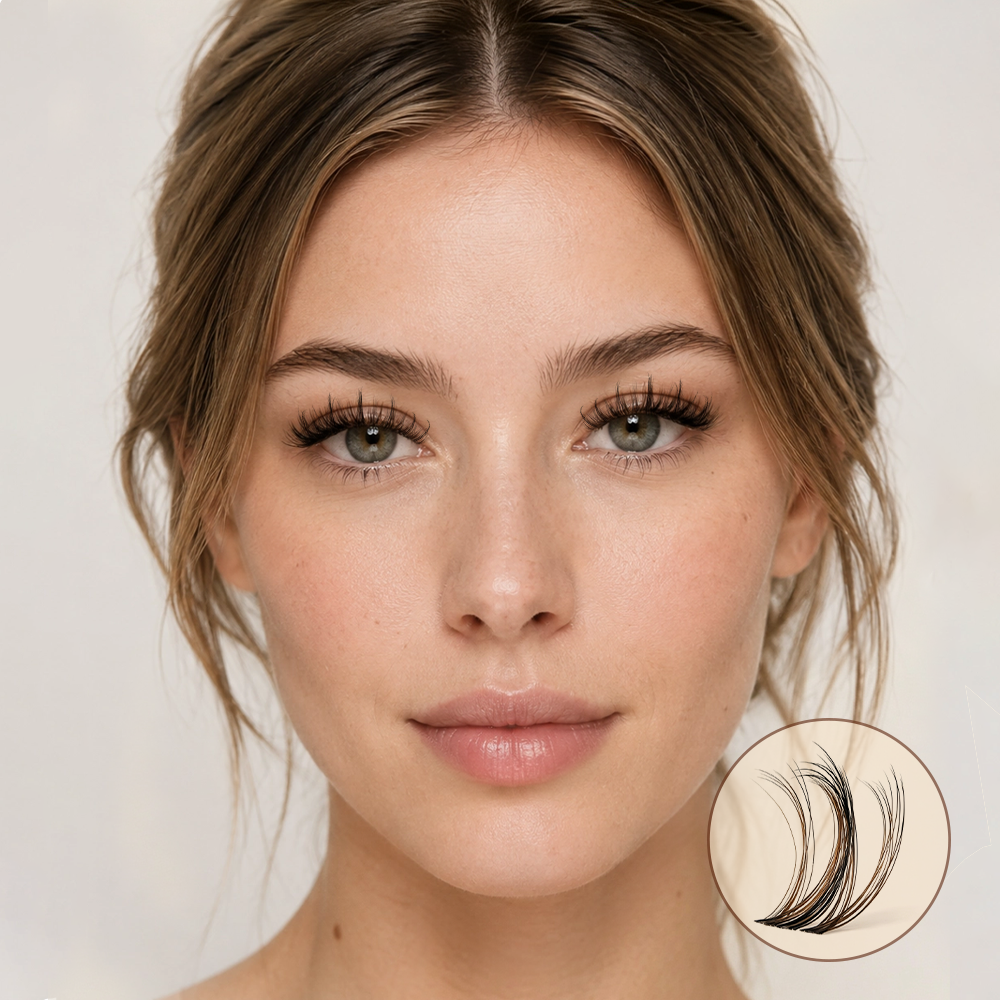 Ebony Layered Black &amp; Brown Lash Cluster Kit