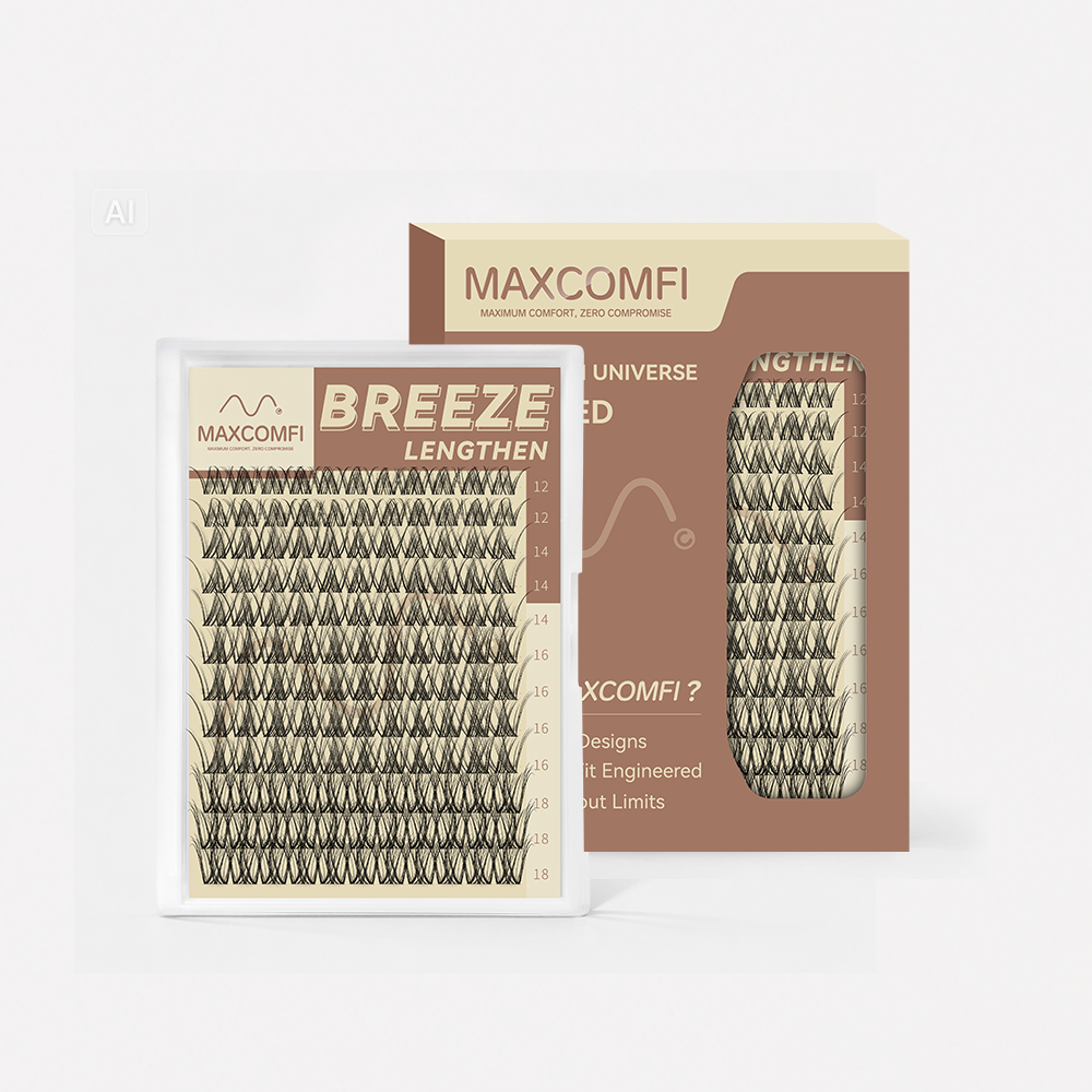 MAXCOMFI Breeze Ultra Length Natural Wispy Spider Lash Cluster
